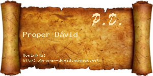 Proper Dávid névjegykártya
